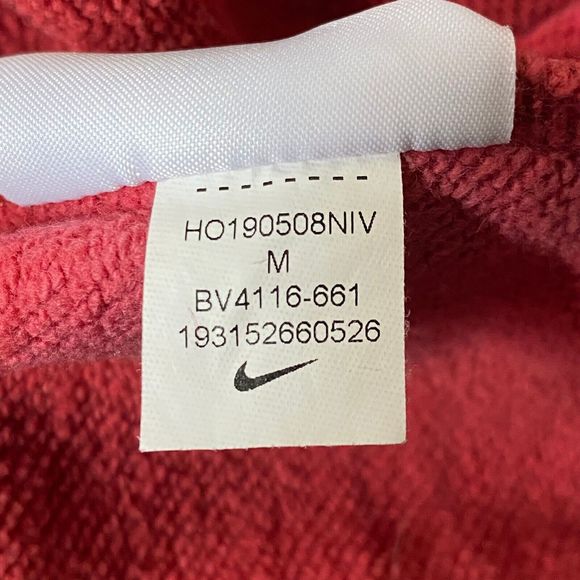 Nike Hoodie Women Medium Pink Tie Dye Pullover Kangaroo Pocket Logo Mock Neck - Picture 7 of 11